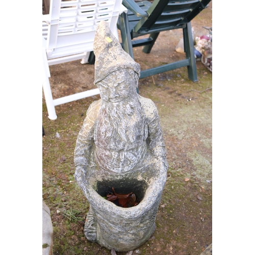 32 - 2 LARGE GARDEN GNOME PLANTERS - 33'' TALL