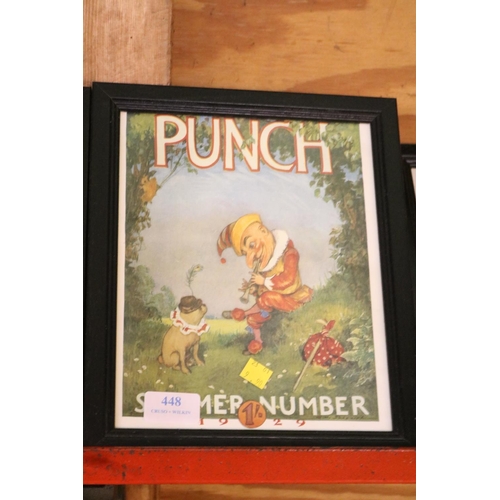 448 - 4 FRAMED PRINTS 'PUNCH SOMMER NUMBER'