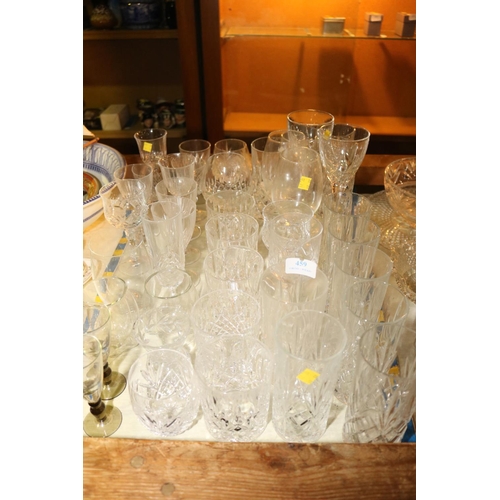 459 - QTY OF VARIOUS CUT GLASS/CRYSTAL GLASSES INC TUMBLER/WINE/SHERRY