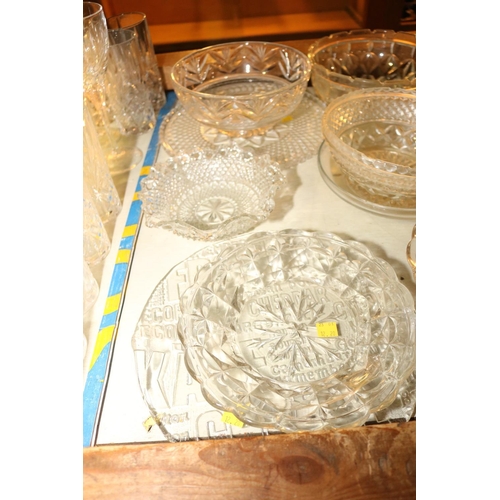 460 - ASSORTED CUT GLASS/CRYSTAL SERVING BOWLS & CAKE STANDS