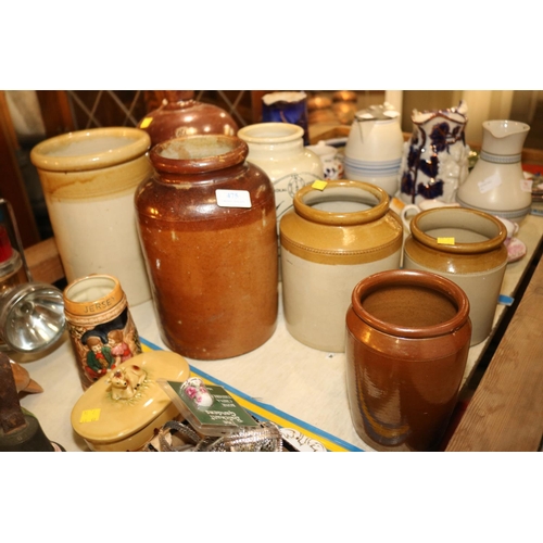 475 - QTY OF GLAZED JARS A/F