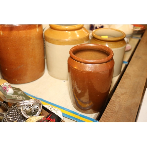 475 - QTY OF GLAZED JARS A/F