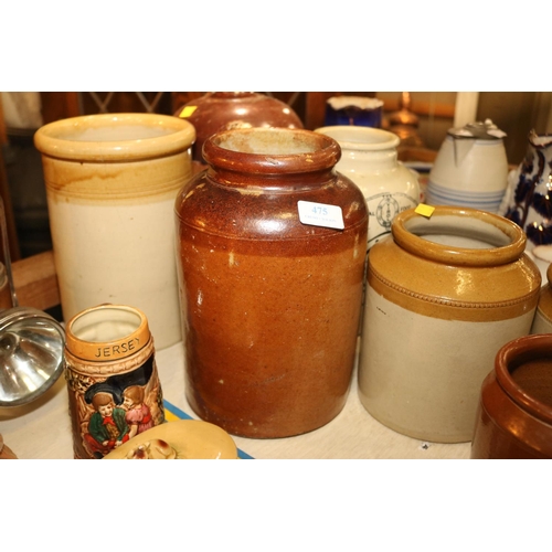 475 - QTY OF GLAZED JARS A/F