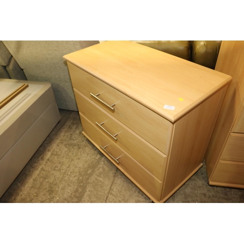 550 - MODERN BEDROOM SUITE - 2 BEDSIDE CHEST, WARDROBE, 2 CHEST OF DRAWERS