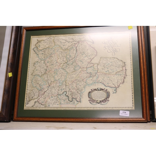 114 - 2 FRAMED MAPS (NORFOLK & NORTHUMBERLAND)