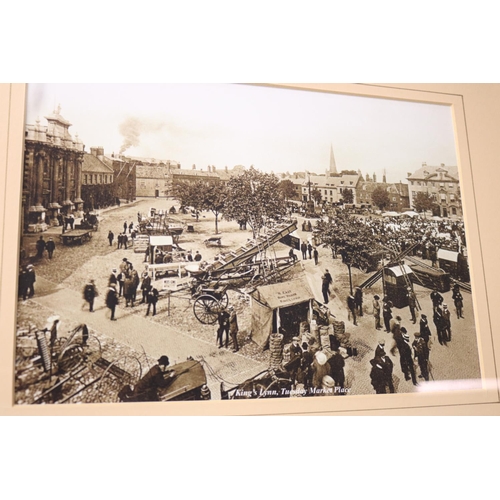 124 - 6 FRAMED PRINTS OF KINGS LYNN SCENES & 2 BOOKS