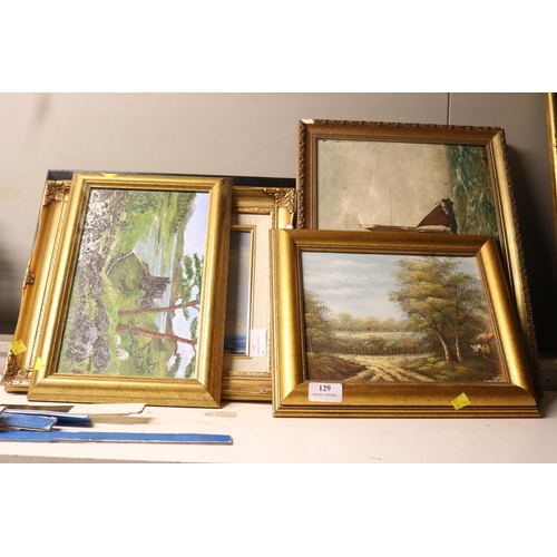 129 - VARIOUS OIL PAINTINGS - HIPS & LANDSCAPES