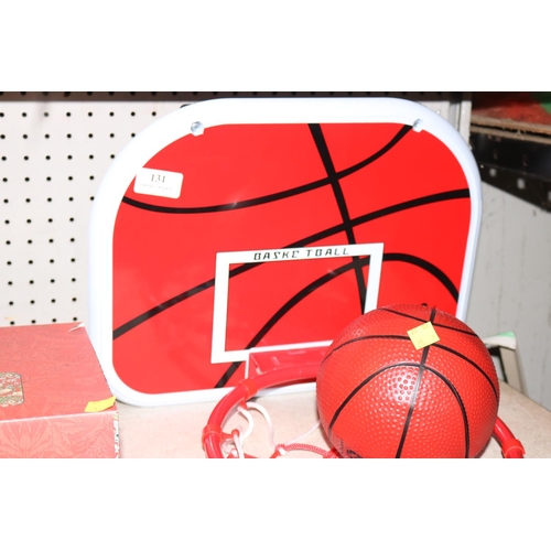 131 - DOOR BASKET BALL HOOP & BALL