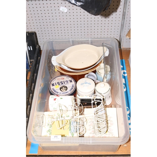 191 - BOX OF KITCHENWARE