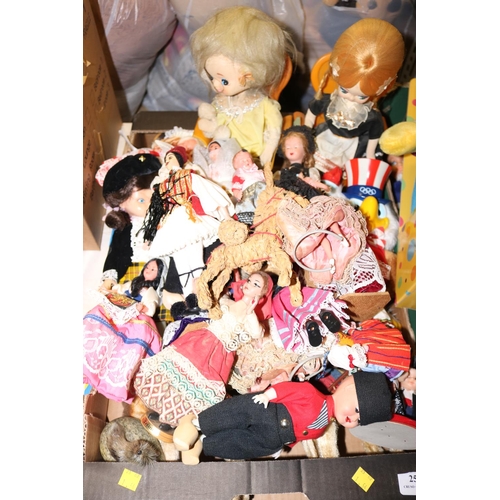 251 - 2 BOXES OF DOLLS & SOFT TOYS