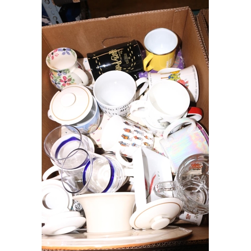 254 - 3 BOXES OF VARIOUS CROCKERY & GLASSWARE