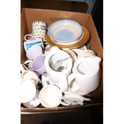 254 - 3 BOXES OF VARIOUS CROCKERY & GLASSWARE