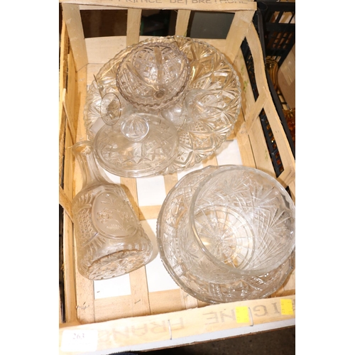 263 - 5 CRATES OF GLASSWARE