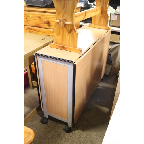 279 - DROP LEAF TABLE WITH STORAGE (PORTABLE) & BENCH