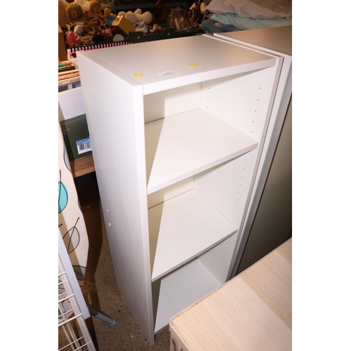 294 - GLASS FRONTED CUPBOARD & ADJOINING BOOKCASE (IKEA)