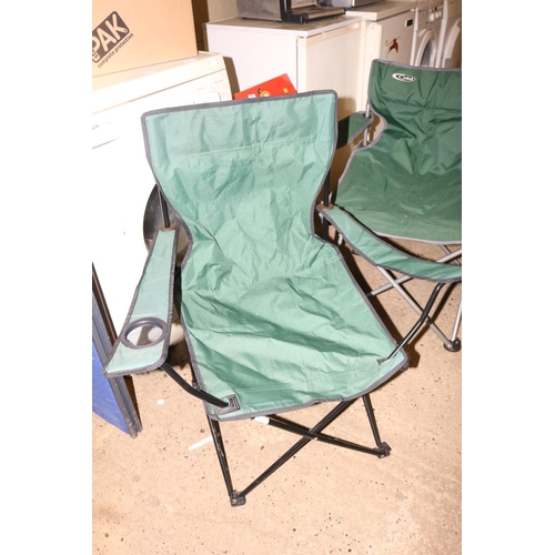 308 - 2 GREEN FOLDING PICNIC CHAIRS