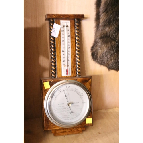 315 - SMALL OAK CASED BAROMETER