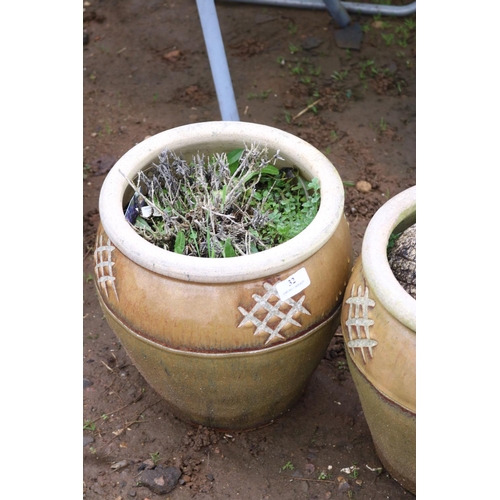 32 - 2 X GLAZED GARDEN POTS