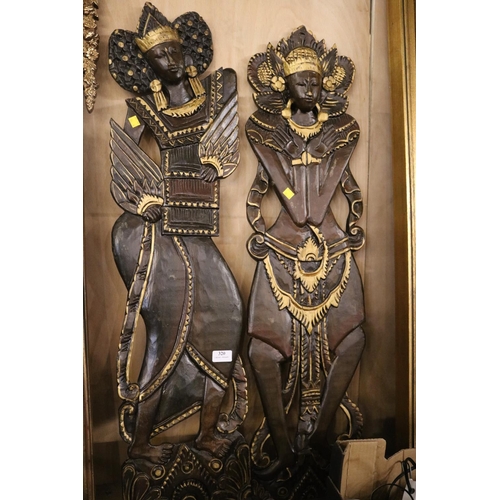 320 - 2 CARVED WALL ART