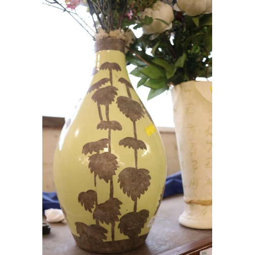 346 - 2 VASES WITH ARTIFICIAL FLOWERS