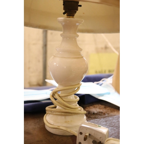 347 - 4 ONYX/MARBLE TABLE LAMPS - TO BE REWIRED BY A QUALIFIED ELECTRICIAN