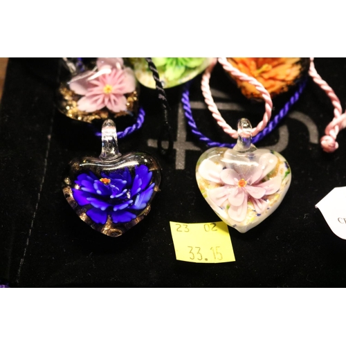 372 - 5 HEART & ROPE PENDANT NECKLACES