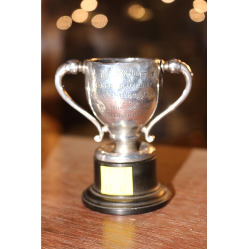 380 - SILVER 1936 BIRMINGHAM HALLMARKED, HUNSTANTON GOLF CHALLENGE CUP & ORNATE MILK JUG