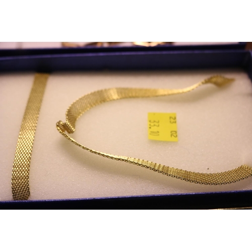 396 - 4 GOLD & SILVER BOXED NECKLACES/BRACELET SETS