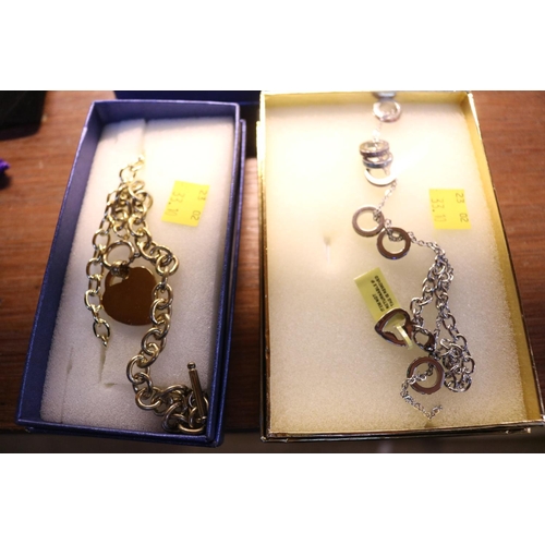 396 - 4 GOLD & SILVER BOXED NECKLACES/BRACELET SETS