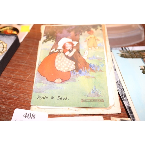 408 - POSTCARDS & 1900'S CARDS