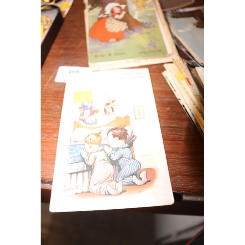 408 - POSTCARDS & 1900'S CARDS