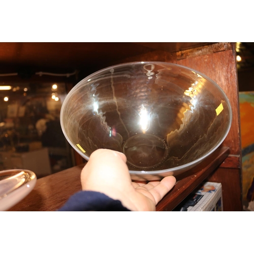 422 - 3 LARGE GLASS DISPLAY DISHES