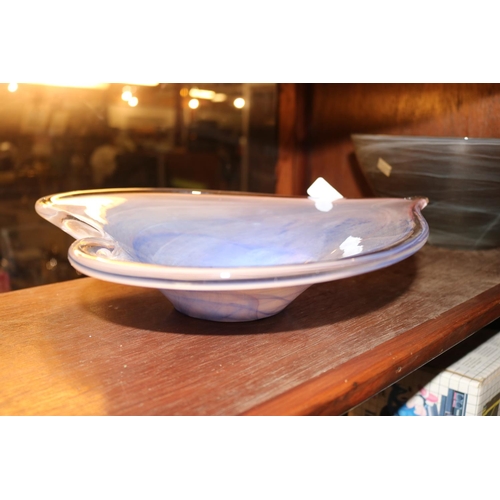 422 - 3 LARGE GLASS DISPLAY DISHES