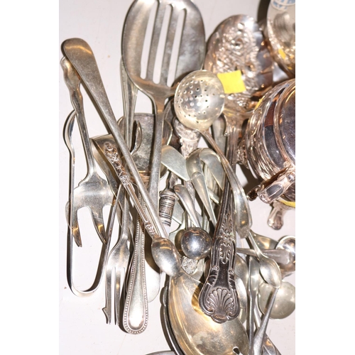 434 - PLATED HANDLED SERVING DISHES & VARIOUS UNUSUAL UTENSILS, ETC