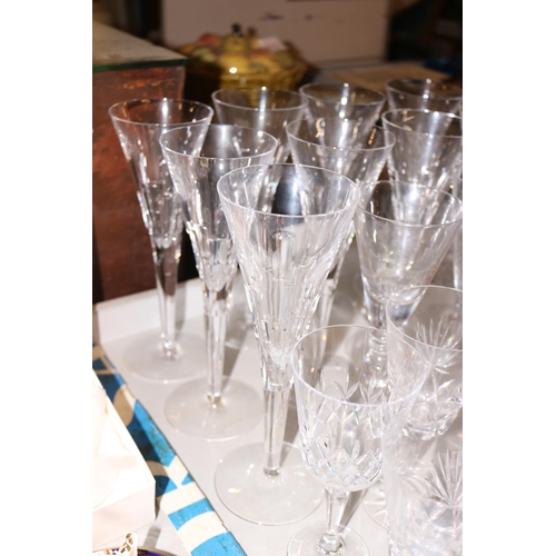 459 - VARIOUS SETS OF CUT GLASS GLASSES & DECANTER