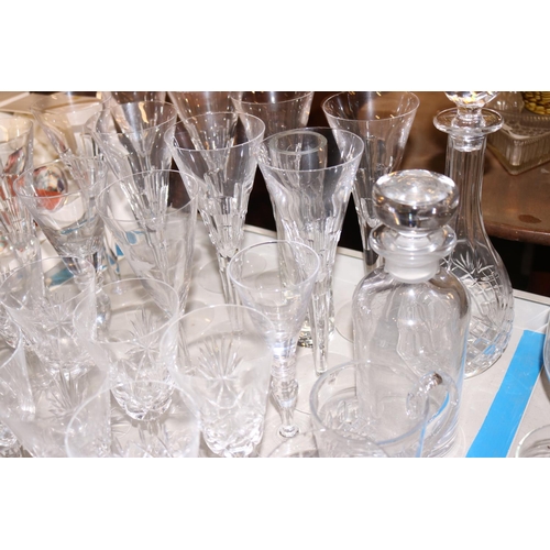 459 - VARIOUS SETS OF CUT GLASS GLASSES & DECANTER