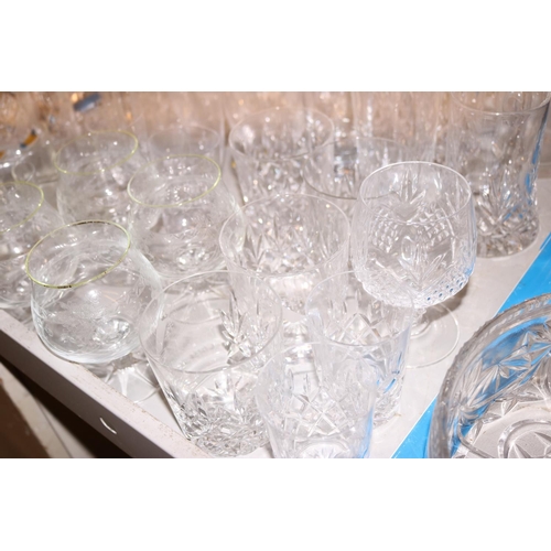 459 - VARIOUS SETS OF CUT GLASS GLASSES & DECANTER