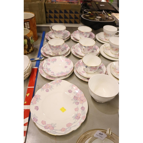 469 - PART TEA SETS, CROWN STAFFORDSHIRE, SHERIDEN STAFFORDSHIRE & NORITAKE (58 PIECES)