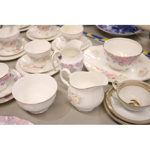 469 - PART TEA SETS, CROWN STAFFORDSHIRE, SHERIDEN STAFFORDSHIRE & NORITAKE (58 PIECES)