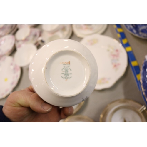 469 - PART TEA SETS, CROWN STAFFORDSHIRE, SHERIDEN STAFFORDSHIRE & NORITAKE (58 PIECES)