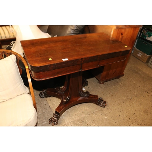 553 - WILLIAM IV ROSEWOOD CARD TABLE