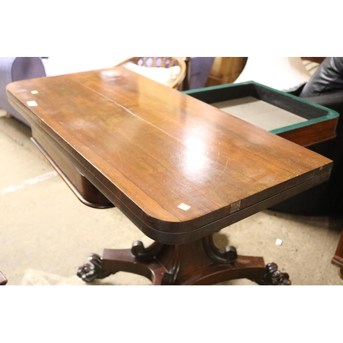 553 - WILLIAM IV ROSEWOOD CARD TABLE