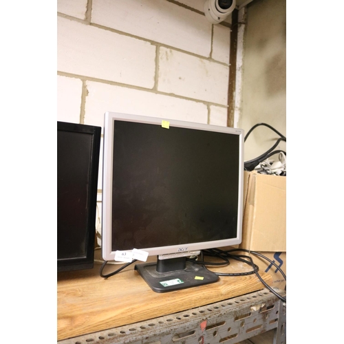 63 - ACER PC MONITOR - WARRANTED UNTIL 12 NOON TUESDAY FOLLOWING THE ABOVE SALE