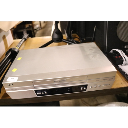 66 - JVC VIDEO PLAYER & REMOTE - WARRANTED UNTIL 12 NOON TUESDAY FOLLOWING THE ABOVE SALE