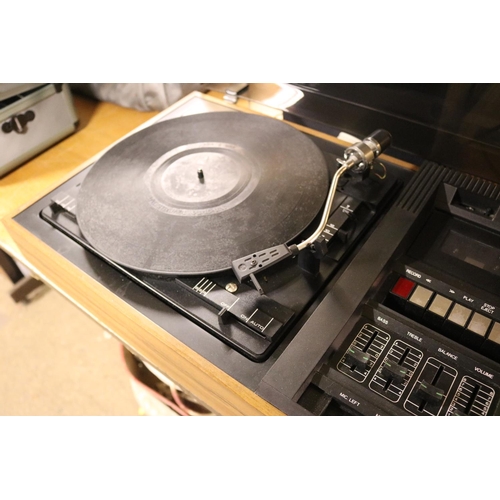 68 - VINTAGE RECORD PLAYER, TAPE DECK WITH SPEAKERS - WARRANTED UNTIL 12 NOON TUESDAY FOLLOWING THE ABOVE... 