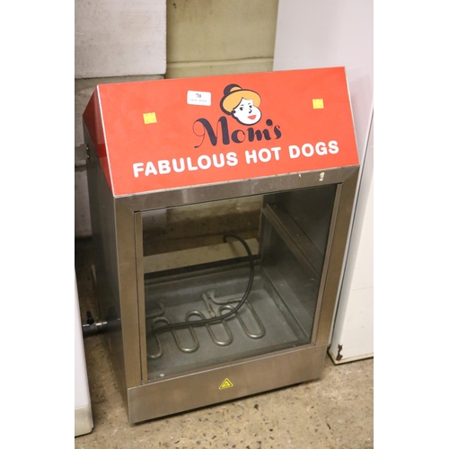 70 - MOMS FABULOUS HOT DOG STEAMER - WARRANTED UNTIL NOON TUES FOLLOWING THE ABOVE SALE