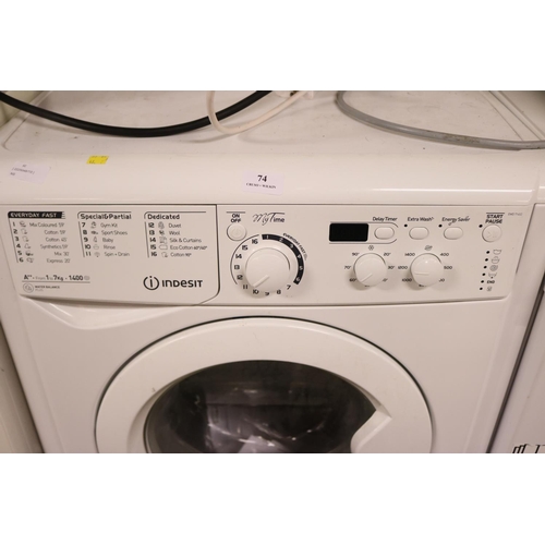 74 - INDESIT WASHING MACHINE - NOT IN SALE - NOT TESTED