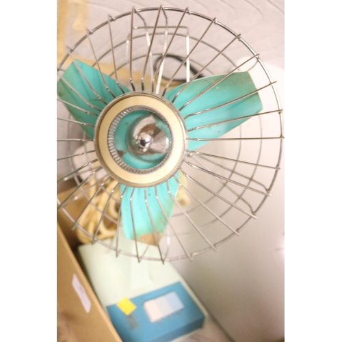 89 - VINTAGE FAN, TRAVEL IRON, SKY BOX & SCREEN - WARRANTED UNTIL 12 NOON TUESDAY FOLLOWING THE ABOVE SAL... 