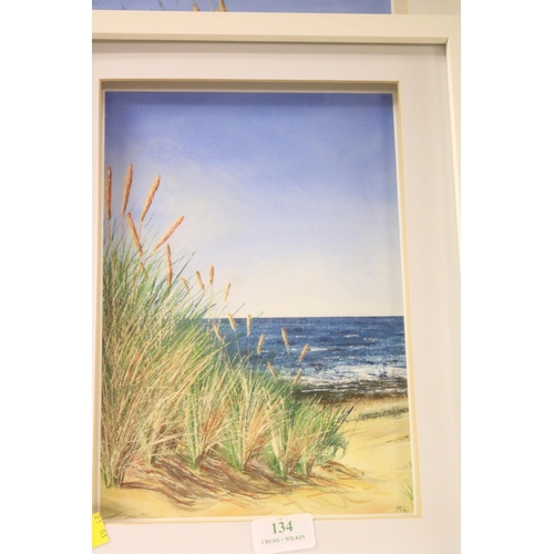 134 - 3 PICTURES OF SEA GRASS & SEA SCAPE