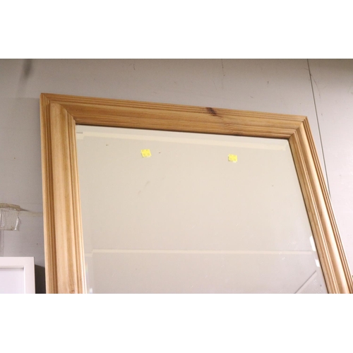 135 - LARGE PINE FRAMED MIRROR